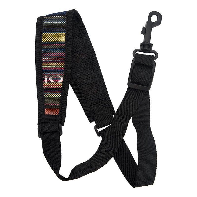 Dilwe Saxophone Strap, Adjustable Single Shoulder Sax Strap Portable Cotton Neck Sax Strap(Folk Style) - Image 1